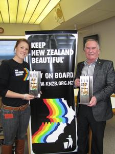 KNZB's Mary Brown with Mayor Rick Cooper